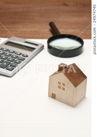 Home magnifying glass calculator note 24974740