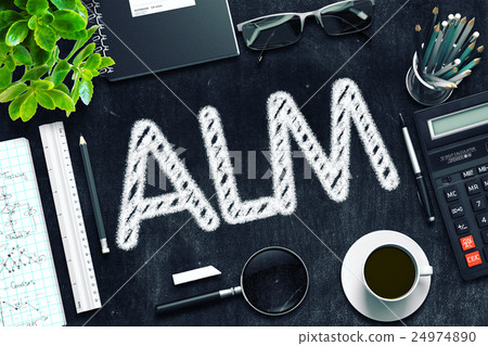 ALM Concept on Black Chalkboard. 3D Rendering. 24974890