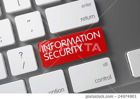 Information Security CloseUp of Keyboard. 3D. Information Security CloseUp of Keyboard. 3D. 24974901