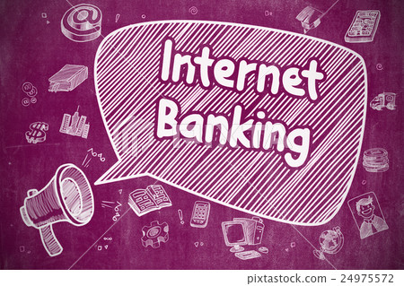 Internet Banking - Doodle Illustration on Purple Internet Banking - Doodle Illustration on Purple 24975572