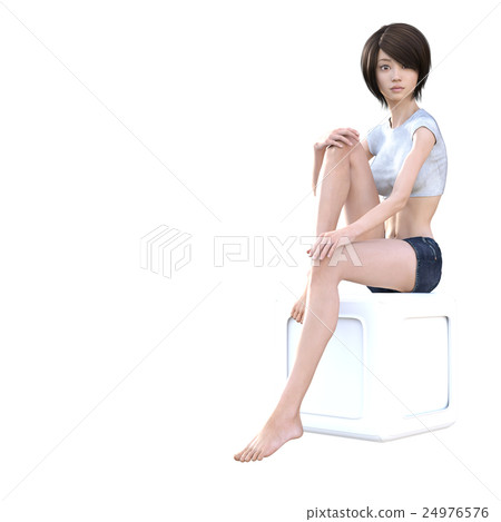 Female body part of beautiful leg perming 3DCG illustration material 24976576