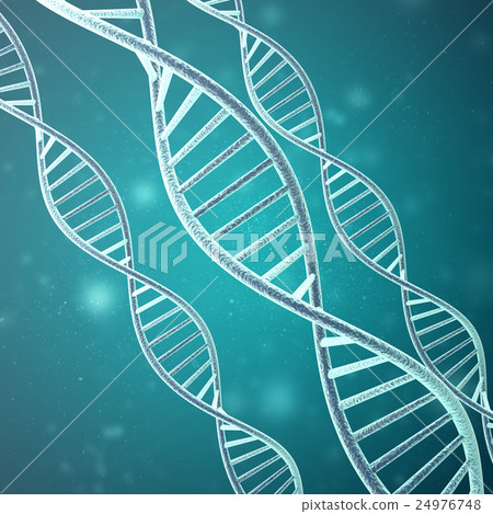 Stock Illustration: Concept of biochemistry with dna molecule. 3d