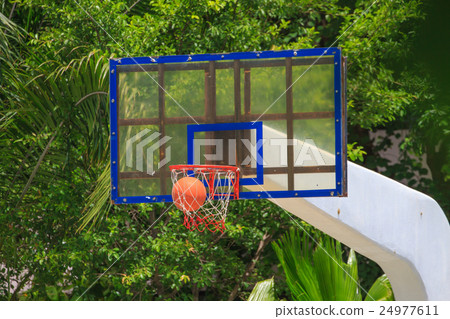 Basket ball heading the hoop 24977611