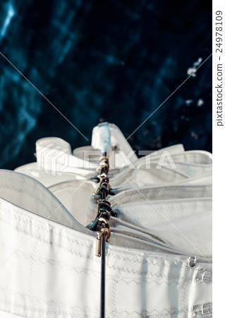 Top view staysail carbines on the bow 24978109