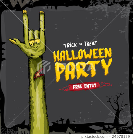 Halloween vector rock n roll zombie background 24978159