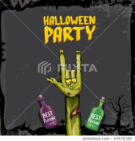 Halloween vector rock n roll zombie background Halloween vector rock n roll zombie background 24978160