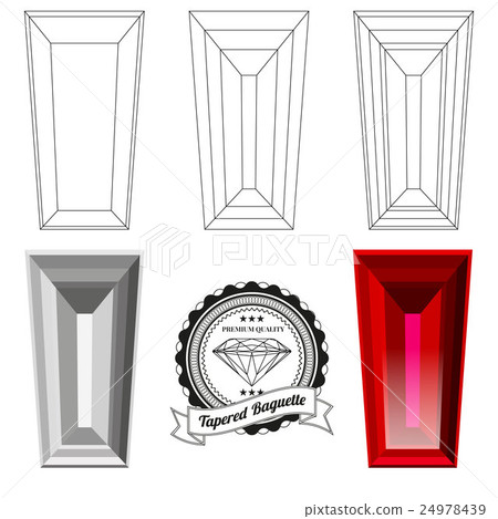 Set of tapered baguette cut jewel views 24978439