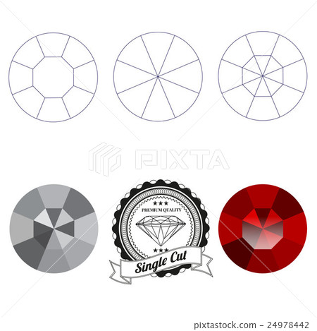 Set of single cut jewel views 24978442