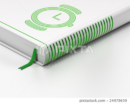 Time concept: closed book, Hand Watch on white 24978639