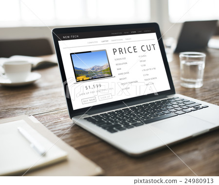 Price Cut Shopping Online Internet Website Concept 24980913