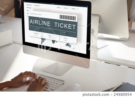 Booking Ticket Online Flight Travel Concept Booking Ticket Online Flight Travel Concept 24980954