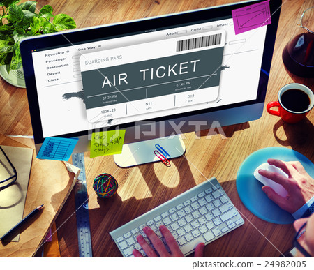 Booking Ticket Online Flight Travel Concept Booking Ticket Online Flight Travel Concept 24982005