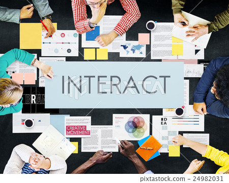 Interact Communication Connection Corporate Concept Interact Communication Connection Corporate Concept 24982031