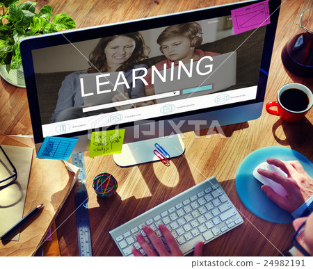 E-learning Online Study Learning Website Concept E-learning Online Study Learning Website Concept 24982191