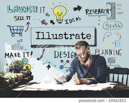 Illustrate Illustrator Drawing Painting Sketch Concept 24982852