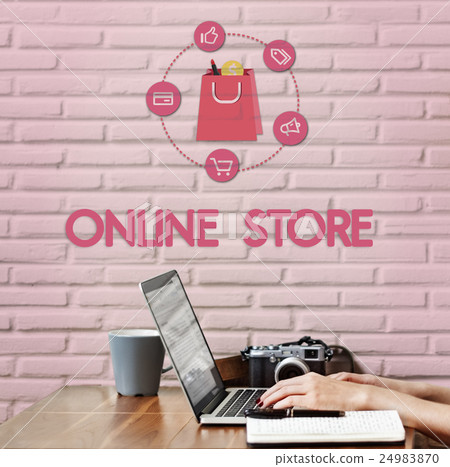 Shopping Online Buy Sale Shopahoslics Concept 24983870