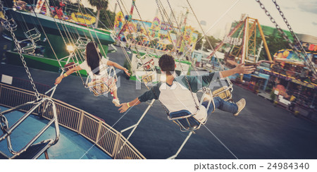 Amusement Park Funfair Festive Playful Happiness Concept 24984340
