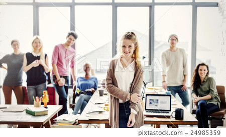 Stock Photo: Casual Business Team Looking At Camera Concept