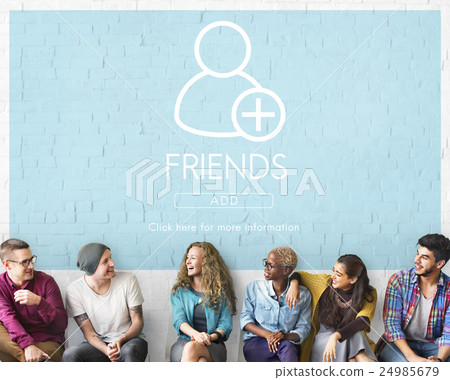 Add Friends Social Media Graphic Concept Add Friends Social Media Graphic Concept 24985679