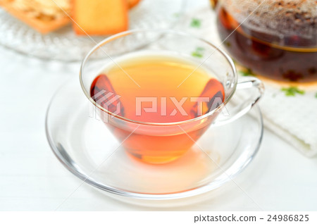 Black tea image. Served baked confectionery. 24986825