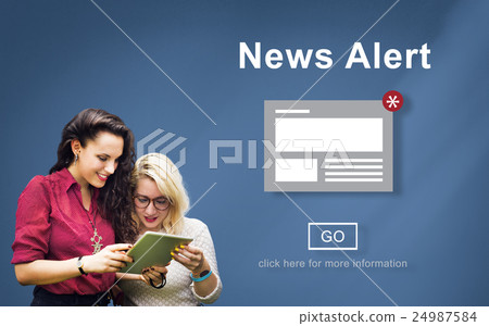 News Alert Announcement Broadcast Article Concept 24987584