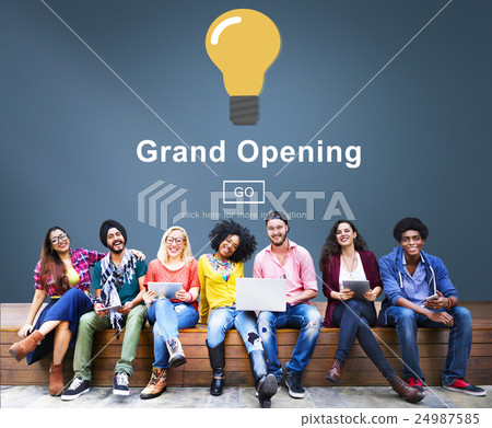 Grand Opening Light Bulb Icon Concept 24987585