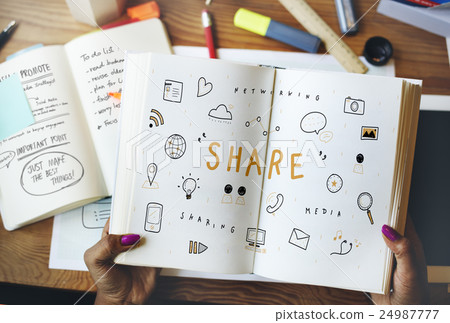 Networking Media Sharing Icons Graphic Concept Networking Media Sharing Icons Graphic Concept 24987777