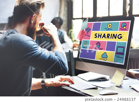 Sharing Transfer Data Streaming Connection Concept Sharing Transfer Data Streaming Connection Concept 24988137