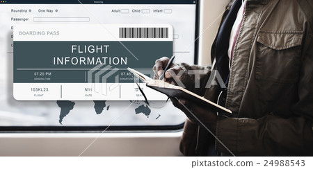 Booking Ticket Online Flight Travel Concept 24988543