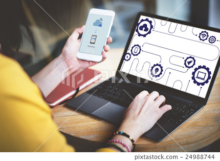 Technology Connecting Cloud Network Concept 24988744