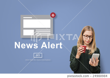 News Alert Announcement Broadcast Article Concept 24988984