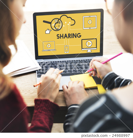Sharing Storage Cloud Connection Devices Concept Sharing Storage Cloud Connection Devices Concept 24988997