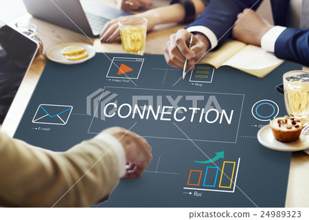 Social Media Advertisement Connection Concept Social Media Advertisement Connection Concept 24989323