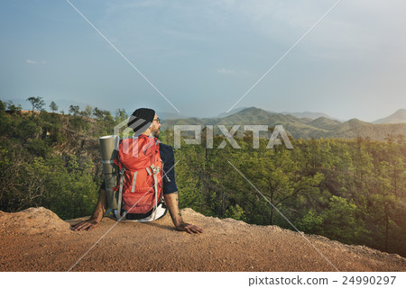Hiking Trekking Adventure Journey Travel Destination Concept Hiking Trekking Adventure Journey Travel Destination Concept 24990297