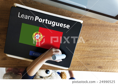 Learn Portuguese Language Online Education Concept 24990525