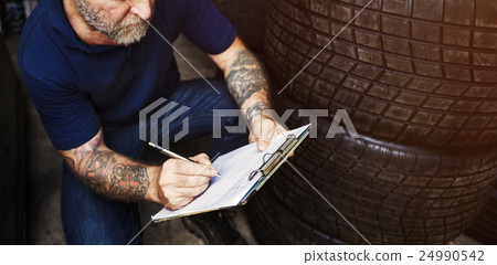 Tyre Shop Garage Service Spare Vehicle Tuning Concept 24990542