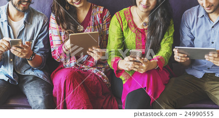 Friends Hangout Technology Gadgets Concept 24990555