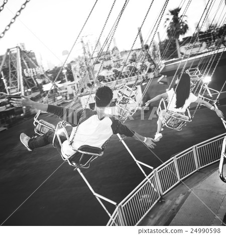 Amusement Park Funfair Festive Playful Happiness Concept Amusement Park Funfair Festive Playful Happiness Concept 24990598