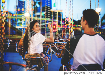 Amusement Park Funfair Festive Playful Happiness Concept 24990697