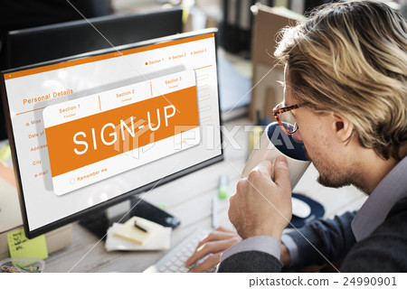 Online Application Registration Form Graphics Concept 24990901
