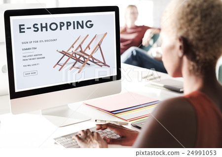 Shopping Online Shopaholics E-Commerce E-Shopping Concept 24991053