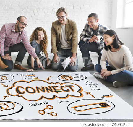 Online Network Connect Global Sharing Media Concept 24991261