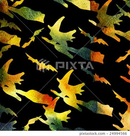 Halloween. Hand drawn watercolor seamless pattern. 24994566
