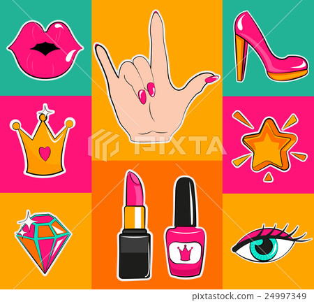 Set of fashion icons. Set of fashion icons. 24997349