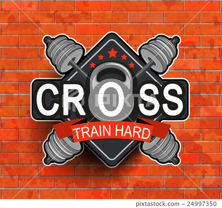 Retro styled fitness emblem. 24997350