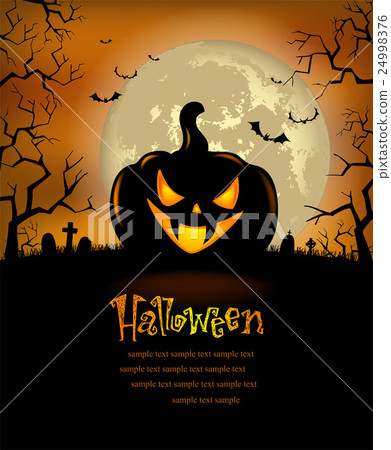 Halloween background with scary pumpkins 24998376