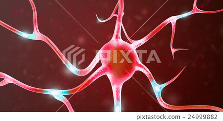 Neurons in the brain with focus effect. 3d 24999882