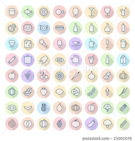 Thin Line Icons For Food and Drinks - Stock Illustration [25001076] - PIXTA