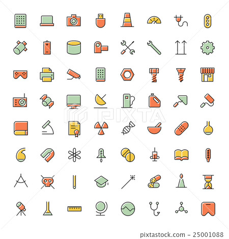 Thin line icons for science, technology, medical - Stock Illustration ...