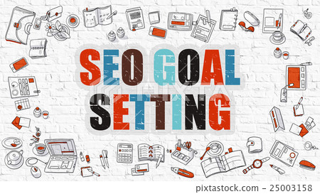 SEO Goal Setting Concept with Doodle Design Icons. 25003158